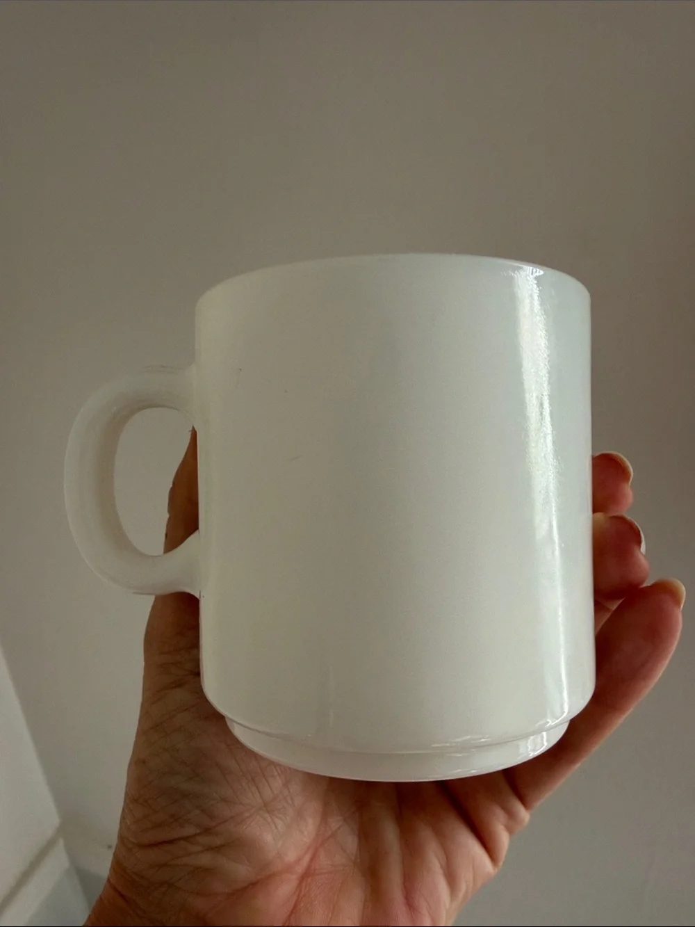 VINTAGE Serenity Prayer White Milk Glass Coffee Tea Mug Cup 6 oz AA